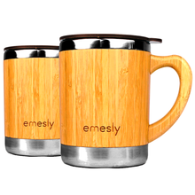 Load image into Gallery viewer, Bamboo Beer Mugs (Set of 2); 11 Oz.