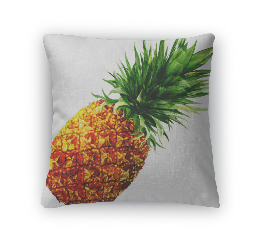 Throw Pillow, Watercolor Pineapple Isolated