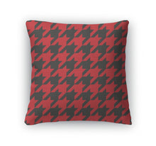 Load image into Gallery viewer, Throw Pillow, Houndstooth Red And Black Pattern Or Traditional Scottish Plaid Fabric For