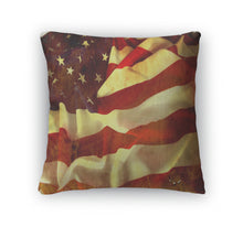 Load image into Gallery viewer, Throw Pillow, Vintage Flapping Usa Flag With Wave