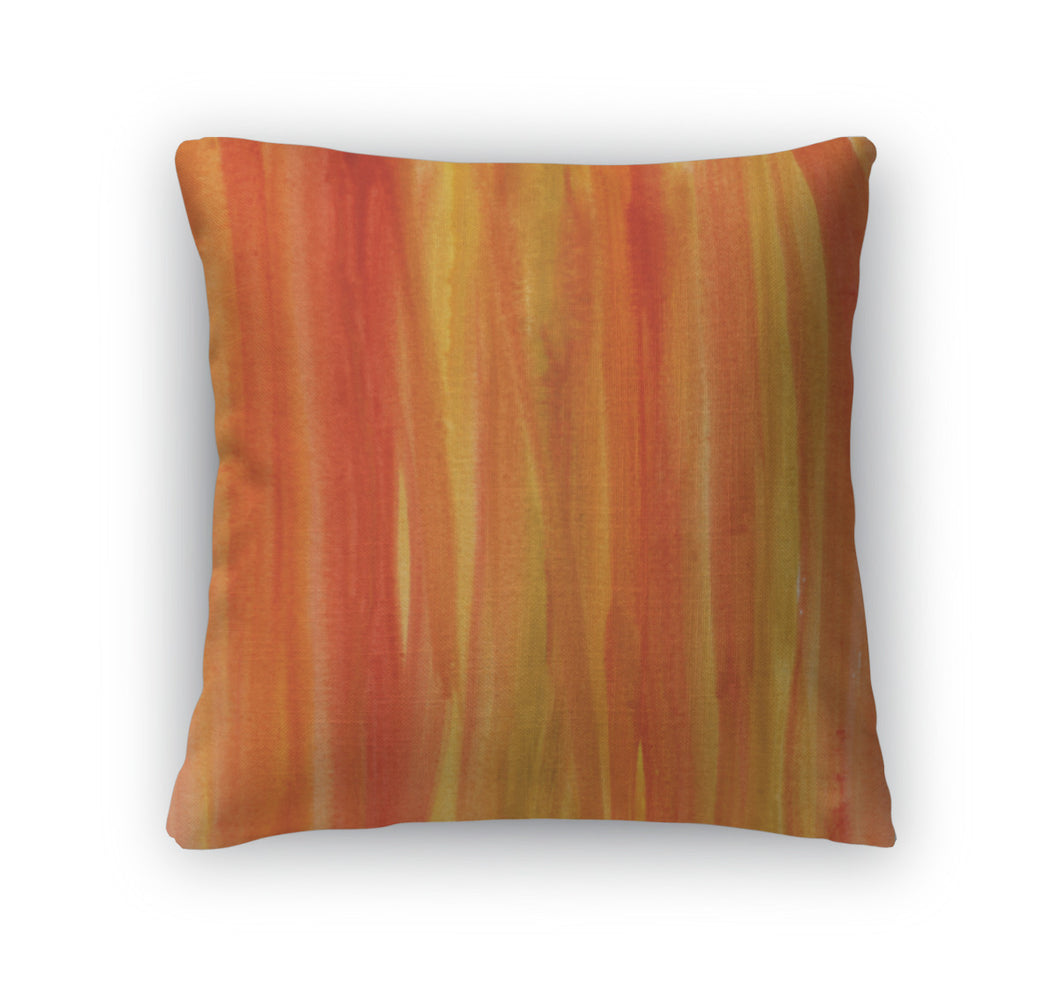 Throw Pillow, Red Brown Yellow Watercolor Abstract