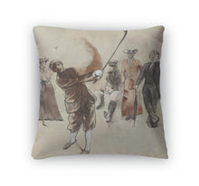 Load image into Gallery viewer, Throw Pillow, Golf Player An Hand Drawn And Painted Illustration