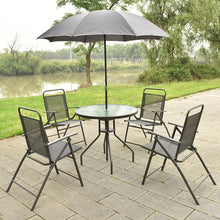 Load image into Gallery viewer, 6 PCS Patio Garden Set Furniture 4 Folding Chairs