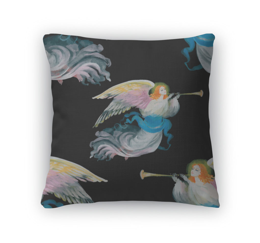 Throw Pillow, Christmas Angels Card