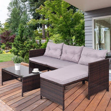 Load image into Gallery viewer, 3 PCS Outdoor Rattan Furniture Sofa Set