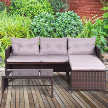 Load image into Gallery viewer, 3 PCS Outdoor Rattan Furniture Sofa Set