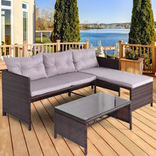 Load image into Gallery viewer, 3 PCS Outdoor Rattan Furniture Sofa Set