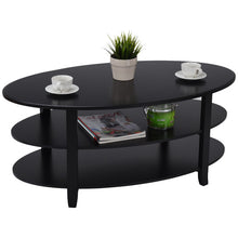 Load image into Gallery viewer, 3-Tier Wood Oval Coffee Table Modern