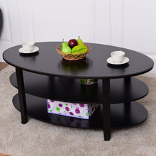 Load image into Gallery viewer, 3-Tier Wood Oval Coffee Table Modern