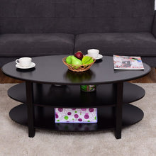 Load image into Gallery viewer, 3-Tier Wood Oval Coffee Table Modern