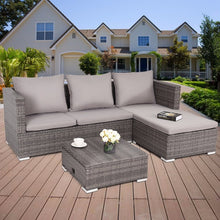 Load image into Gallery viewer, 3PCS Rattan Wicker Sofa Furniture Set