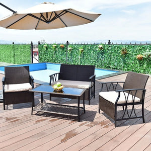 4 PC Garden Furniture Set Outdoor Patio