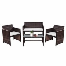 Load image into Gallery viewer, Giantex 4 PC Rattan Patio Furniture Set Garden