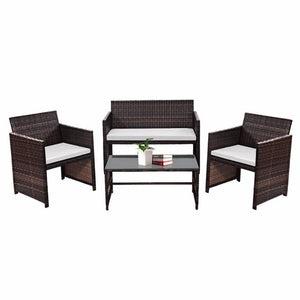 Giantex 4 PC Rattan Patio Furniture Set Garden