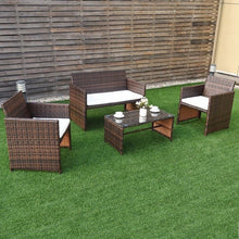 Load image into Gallery viewer, Giantex 4 PC Rattan Patio Furniture Set Garden