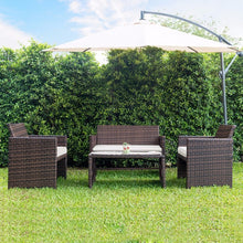 Load image into Gallery viewer, Giantex 4 PC Rattan Patio Furniture Set Garden