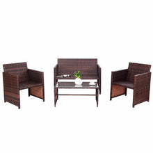 Load image into Gallery viewer, Giantex 4 PC Rattan Patio Furniture Set Garden