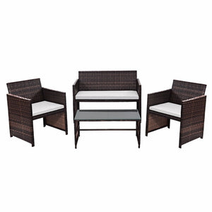 Giantex 4 PC Rattan Patio Furniture Set Garden