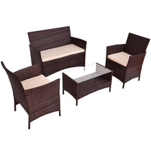 Load image into Gallery viewer, 4PCS Outdoor Patio PE Rattan Wicker Coffee