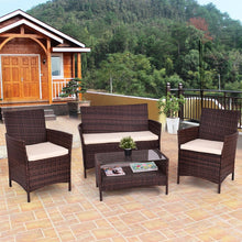 Load image into Gallery viewer, 4PCS Outdoor Patio PE Rattan Wicker Coffee