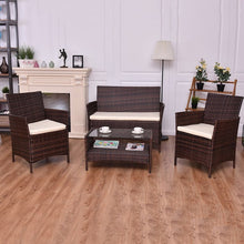 Load image into Gallery viewer, 4PCS Outdoor Patio PE Rattan Wicker Coffee