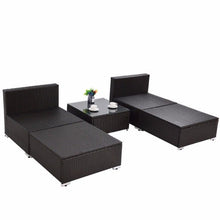 Load image into Gallery viewer, 5 PC Patio Sectional Lounge Rattan