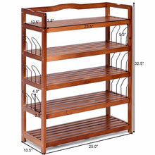 Load image into Gallery viewer, 5-Tier Wooden Shoe Rack Shelf Storage