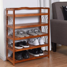 Load image into Gallery viewer, 5-Tier Wooden Shoe Rack Shelf Storage