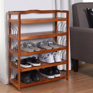 5-Tier Wooden Shoe Rack Shelf Storage