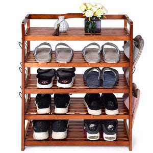 5-Tier Wooden Shoe Rack Shelf Storage