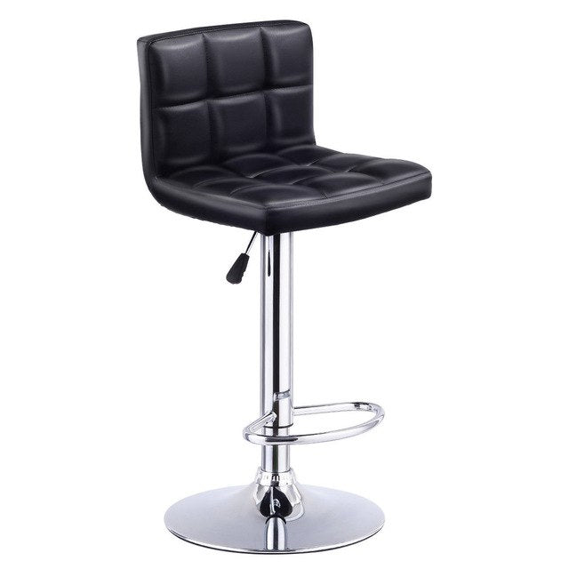 Bar Stool Swivel Adjustable PU Leather