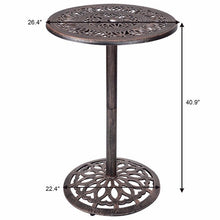 Load image into Gallery viewer, Cast Aluminum Round Bar Table Bar Height