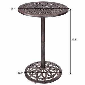 Cast Aluminum Round Bar Table Bar Height