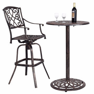 Cast Aluminum Round Bar Table Bar Height