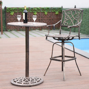 Cast Aluminum Round Bar Table Bar Height