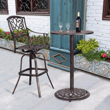 Load image into Gallery viewer, Cast Aluminum Round Bar Table Bar Height