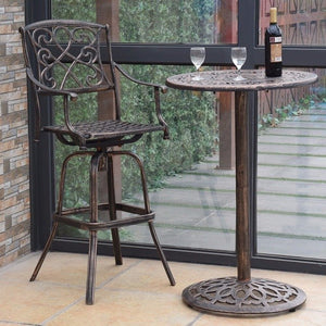 Cast Aluminum Round Bar Table Bar Height