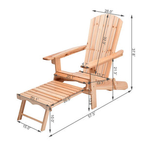 Foldable Chair Wood with Removable Ottoman