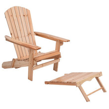 Load image into Gallery viewer, Foldable Chair Wood with Removable Ottoman