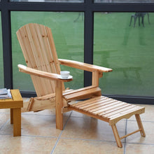 Load image into Gallery viewer, Foldable Chair Wood with Removable Ottoman