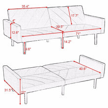 Load image into Gallery viewer, Futon Sofa Bed Convertible Recliner Couch