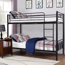 Load image into Gallery viewer, Metal Twin Over Twin Bunk Bed with Ladder