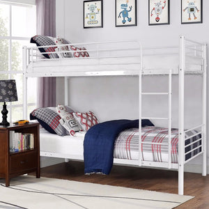 Metal Twin Over Twin Bunk Bed with Ladder