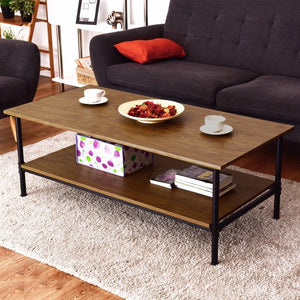 Rectangle Coffee Table Metal Frame Accent