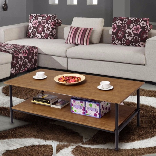 Rectangle Coffee Table Metal Frame Accent