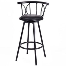 Load image into Gallery viewer, Set of 2 Black Barstools Modern Swivel