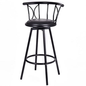 Set of 2 Black Barstools Modern Swivel