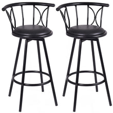 Load image into Gallery viewer, Set of 2 Black Barstools Modern Swivel