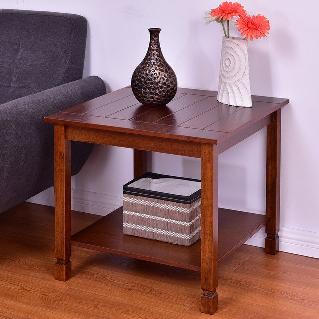 Wood Side Table Living Room End Table