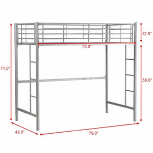 Giantex Twin Loft Bed Metal Bunk Ladder Beds Boys